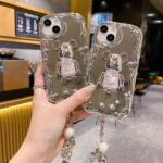 Silver Be@rbrick Bracket Mirrors Phone Cases